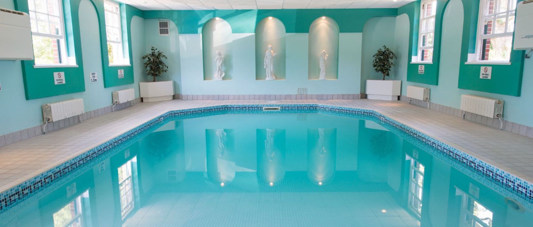 The indoor swimming pool at Bartley Lodge Hotel The indoor swimming pool at Bartley Lodge Hotel